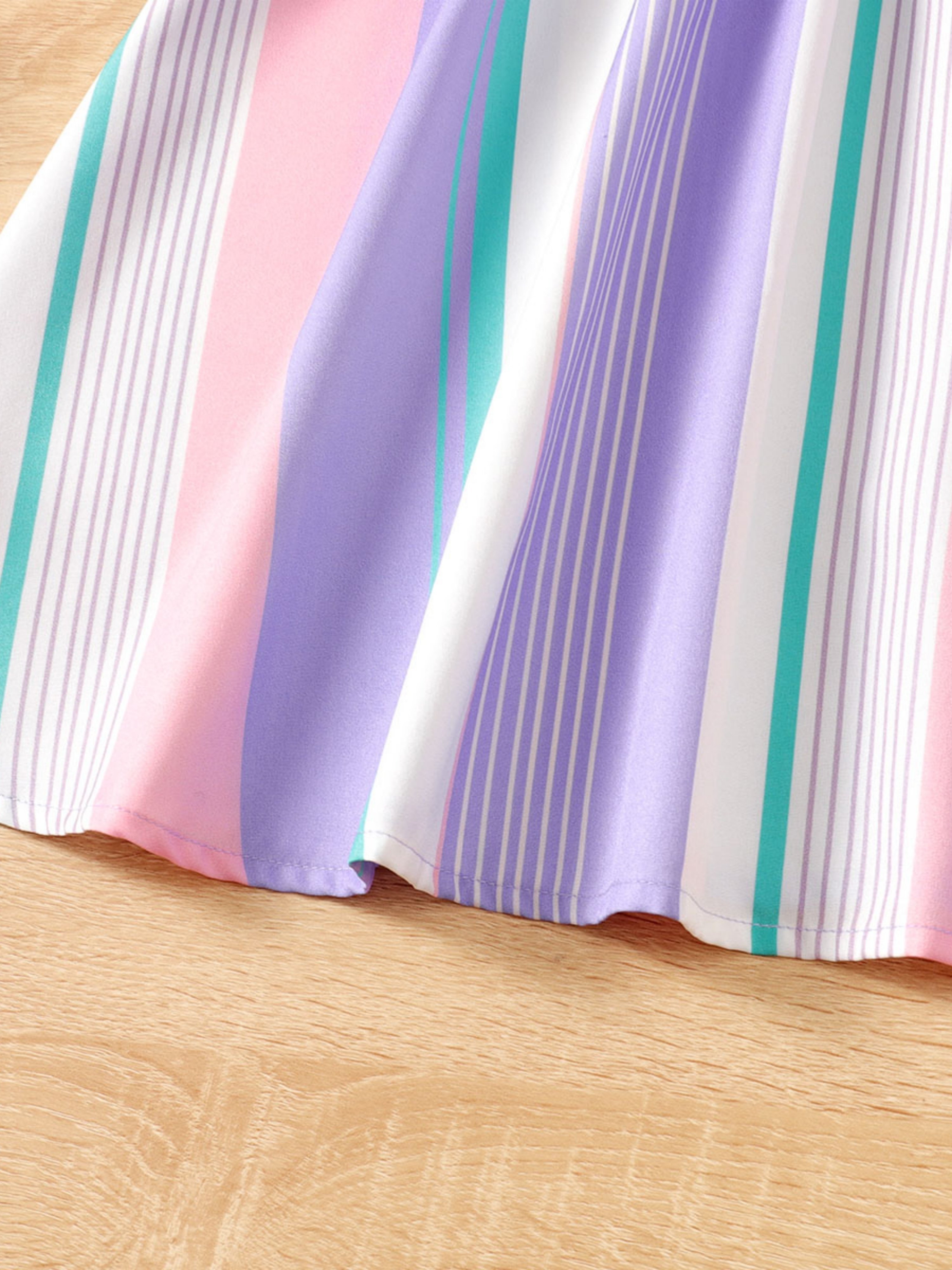Girls Purple Striped Dress