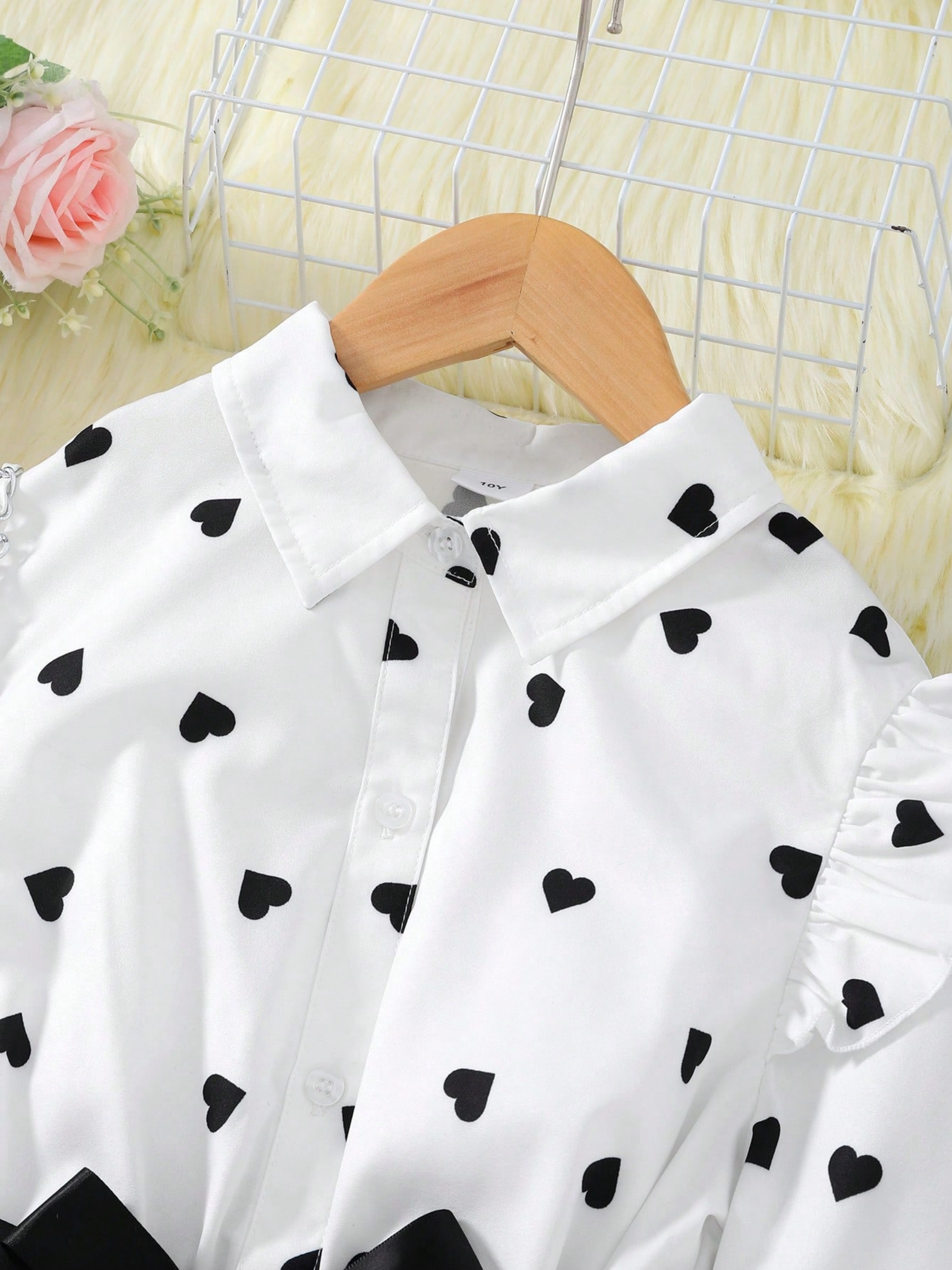 Girls Polka-Dot Long Sleeve Shirt and Leggings Set