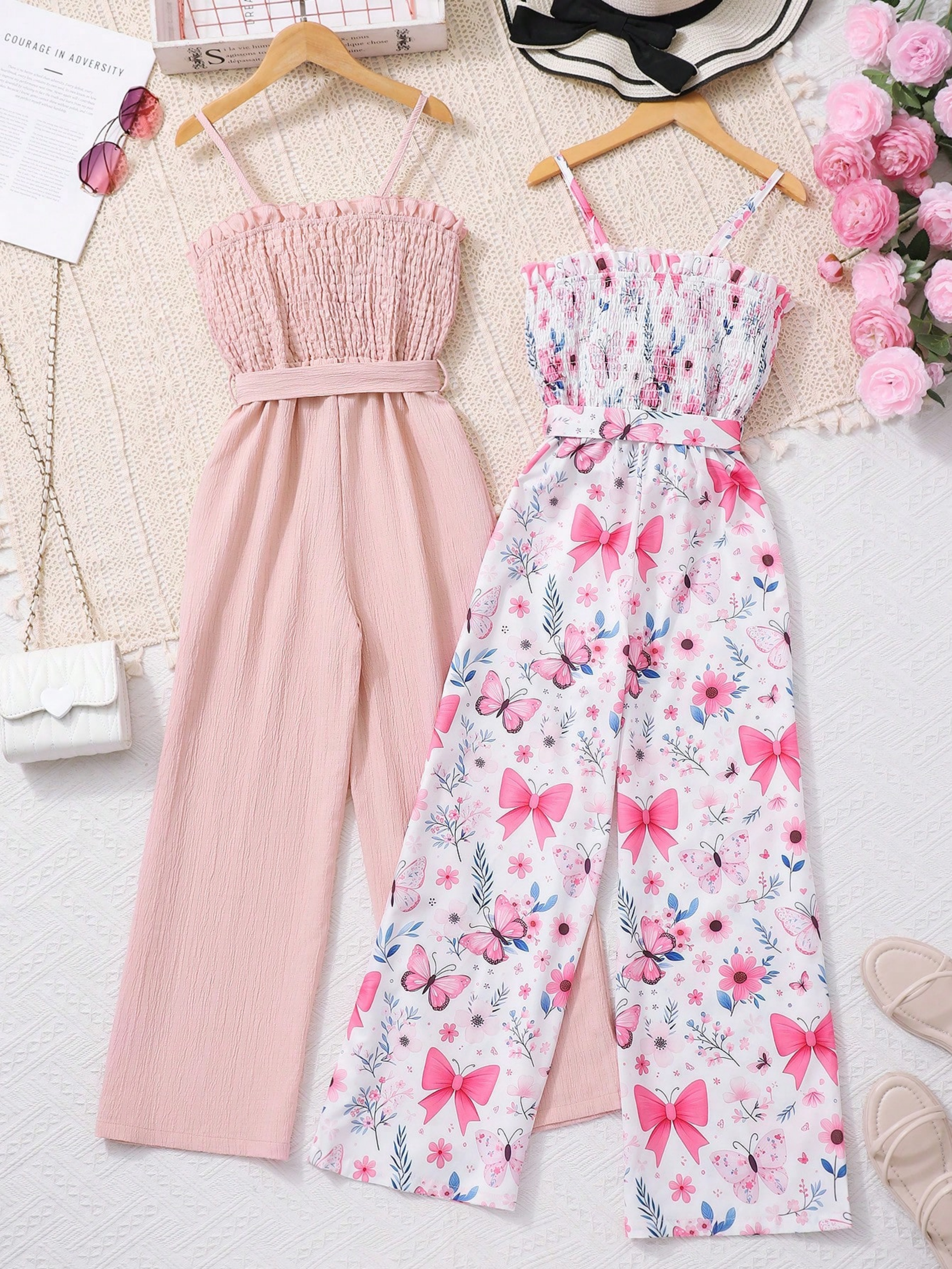 Pack of 2 - Shoulder Strap Wide Leg Jumpsuit