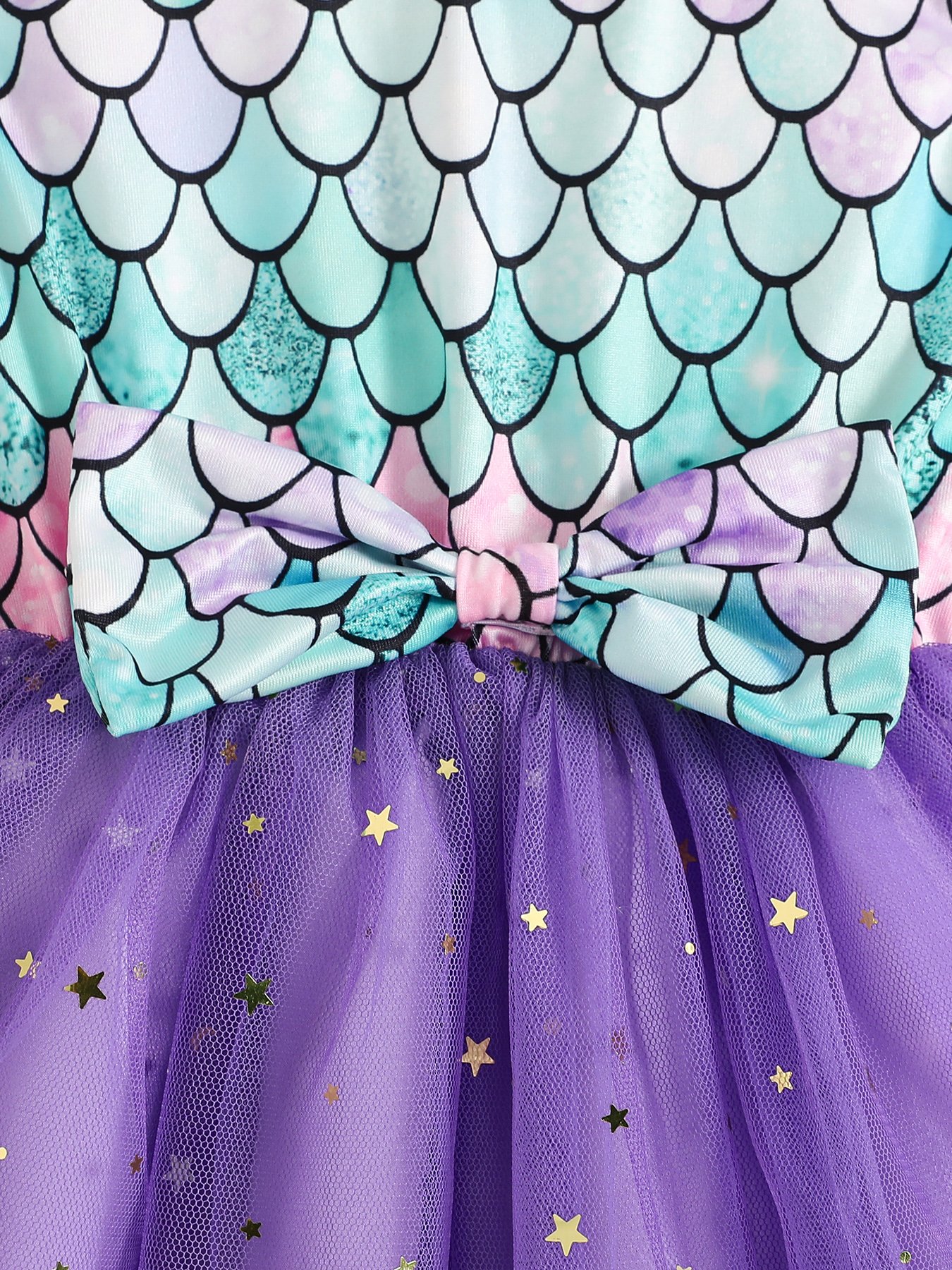 Girls Purple Mesh Tulle A-Line Dress