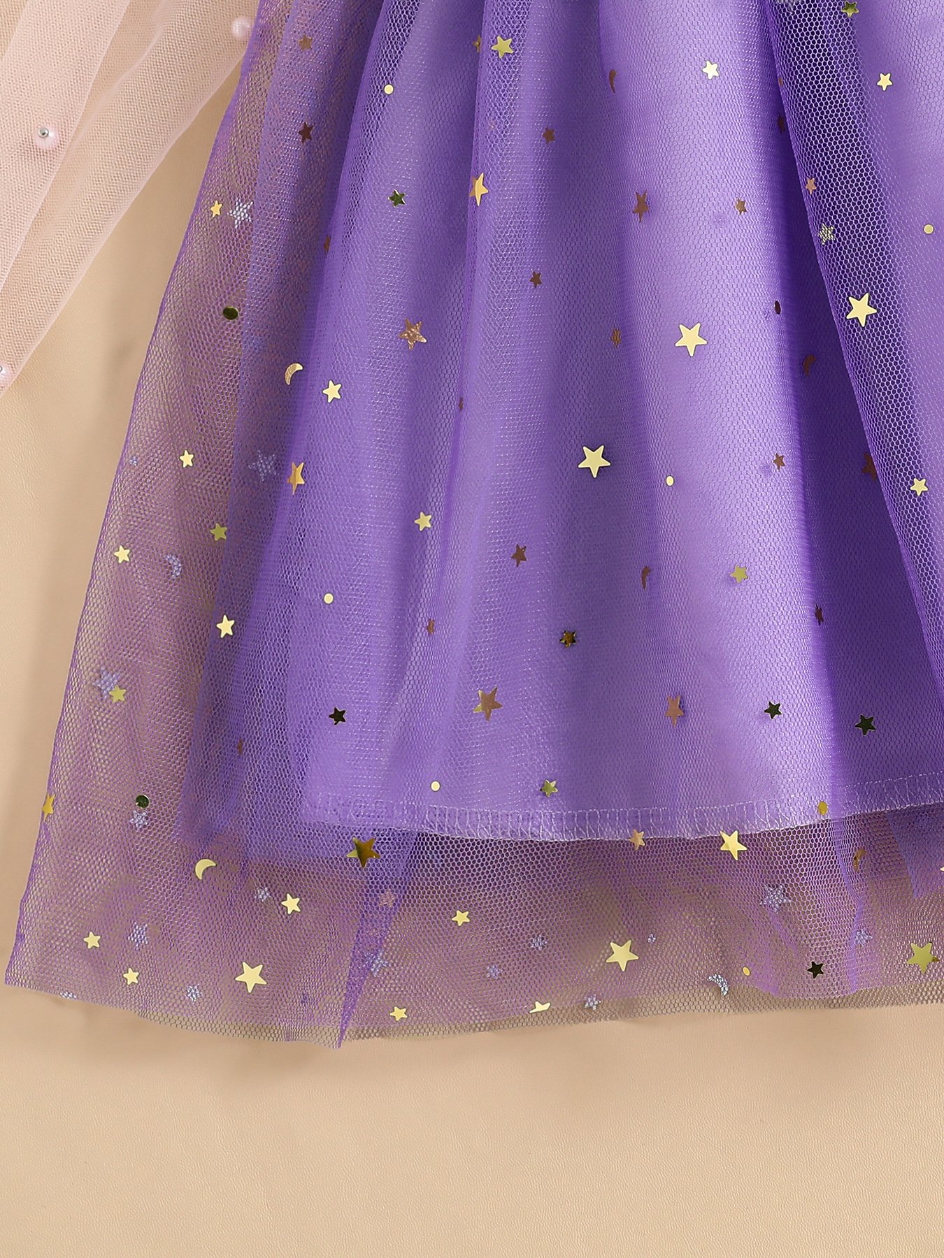 Girls Purple Mesh Tulle A-Line Dress