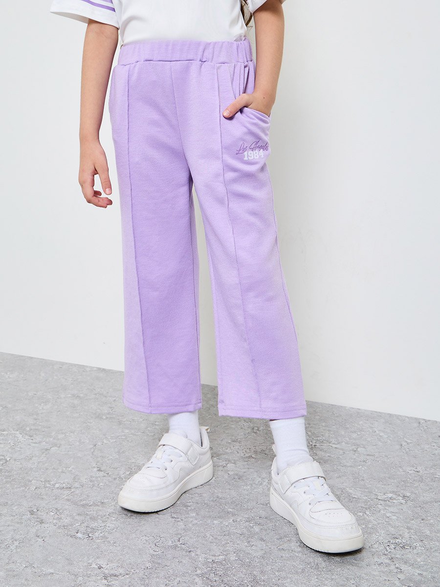 Girls Printed Short Sleeves T-Shirt and Contrast Jogger Set