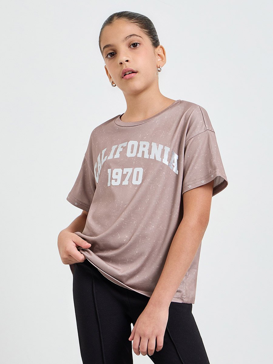 Teen Girls Acid Wash Relaxed T-Shirt