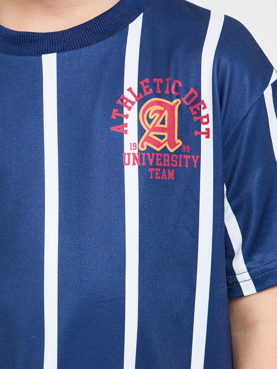 Boys Striped T-Shirt and Solid Shorts Set