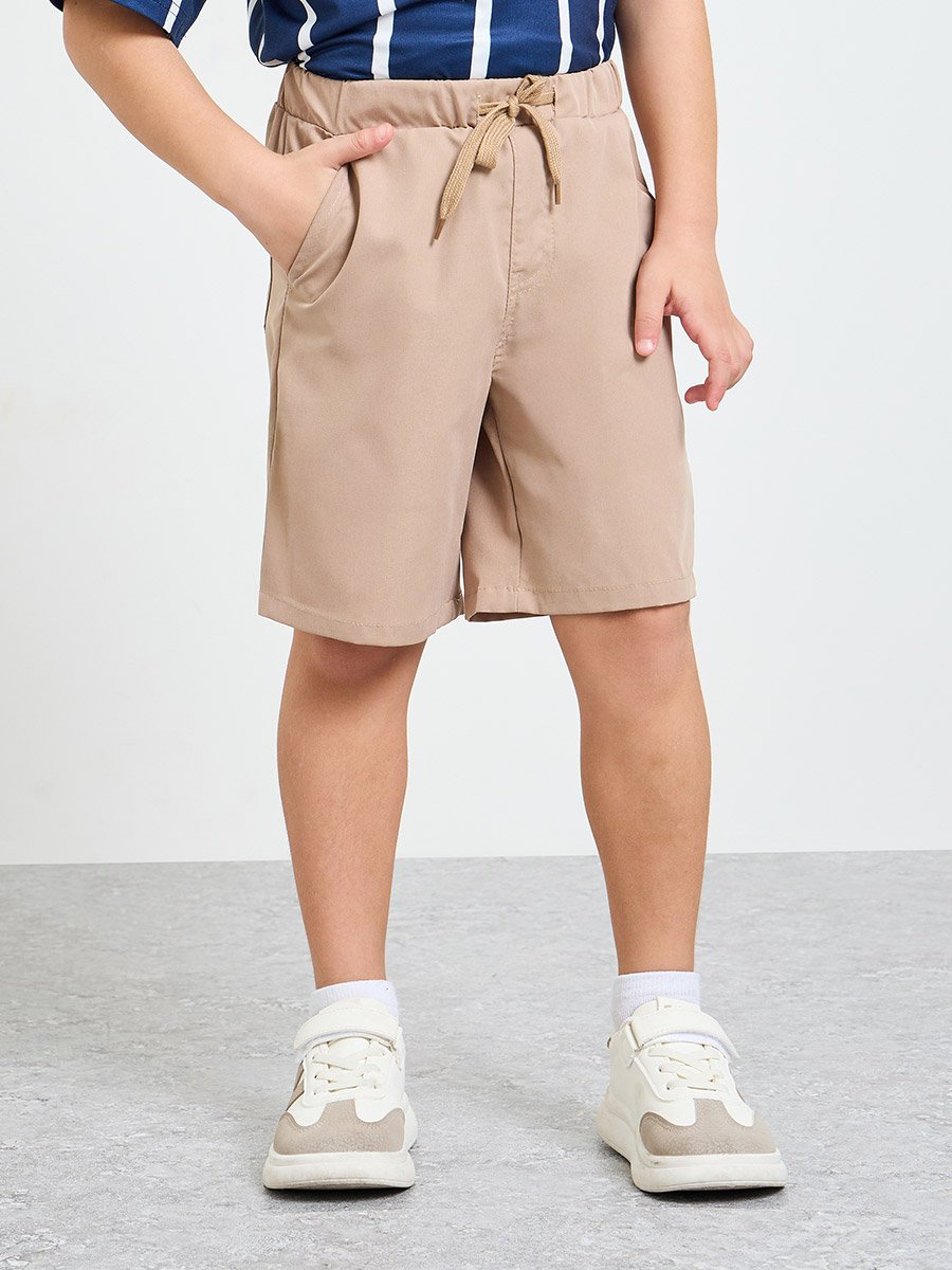Boys Striped T-Shirt and Solid Shorts Set
