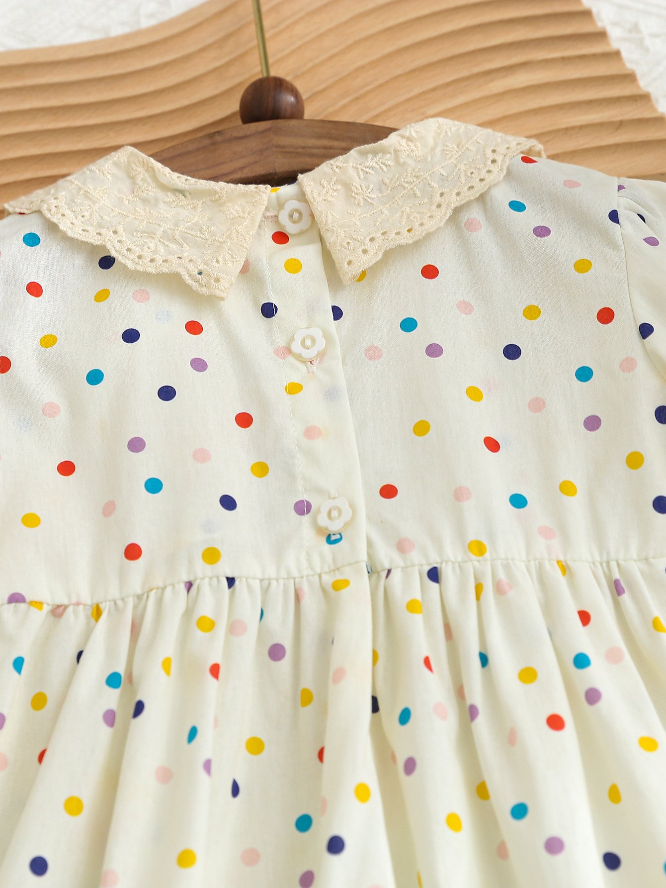 Girls Floral Embroidered Smocked A-Line Dress