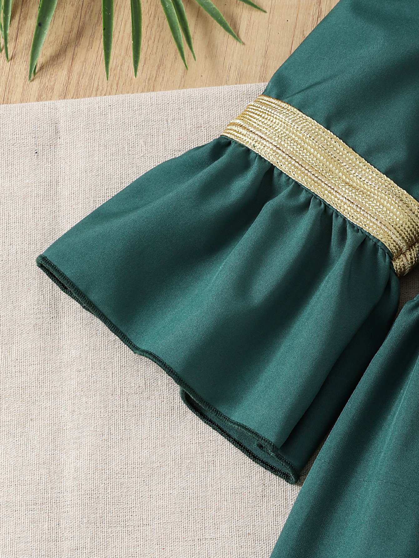 Girls Printed Yoke 3/4 Sleeves Dress