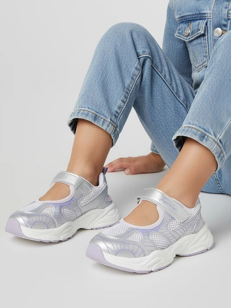 Teen Girls Mesh Upper Velcro Strap Shoes