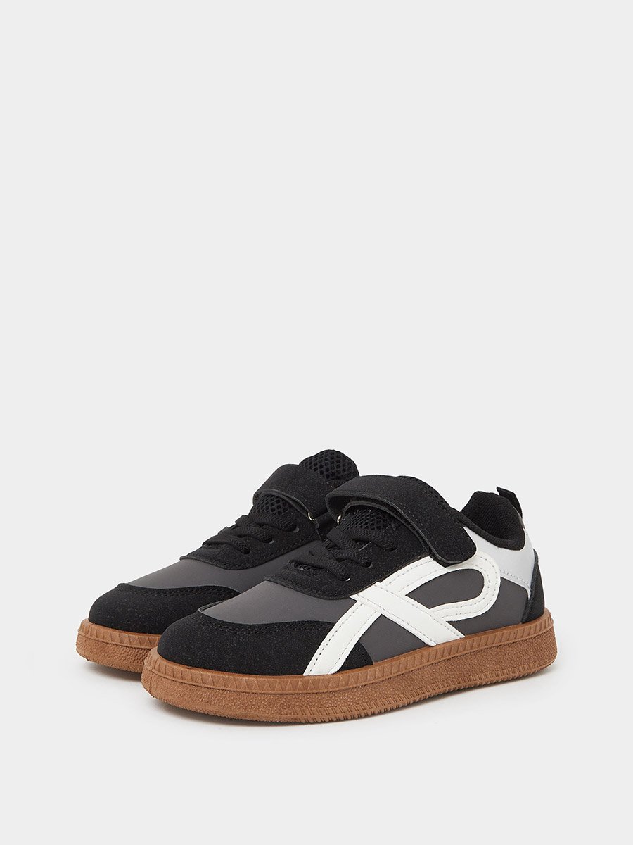 Teen Boys Color Block Sneakers with Hook and Loop