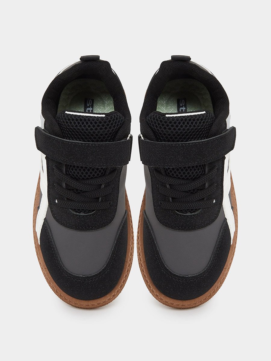Teen Boys Color Block Sneakers with Hook and Loop