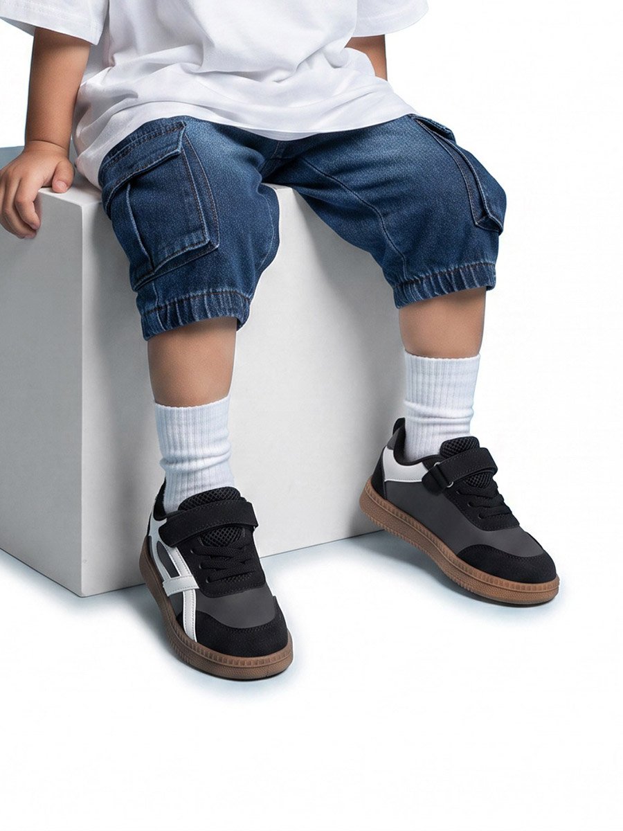 Teen Boys Color Block Sneakers with Hook and Loop
