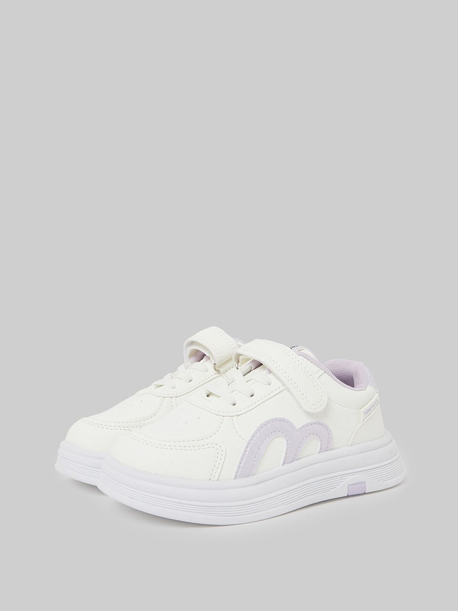 Girls Textured Hook and Loop Sneakers