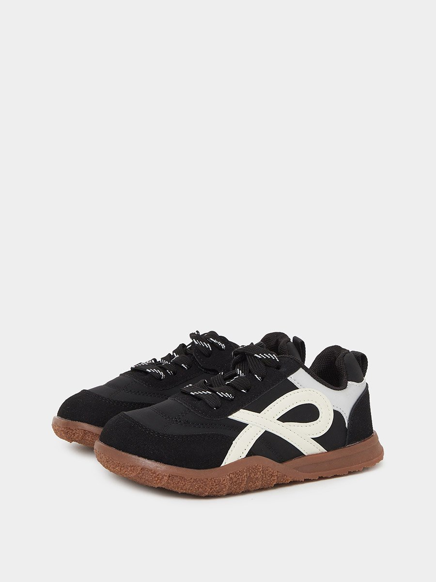 Boys Textured Lace-Up Sneakers
