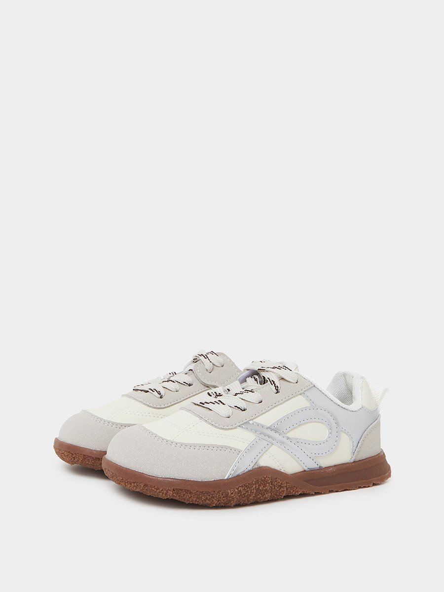 Boys Textured Lace-Up Sneakers