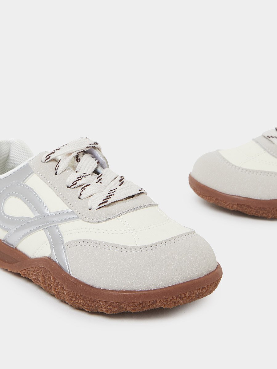 Boys Textured Lace-Up Sneakers