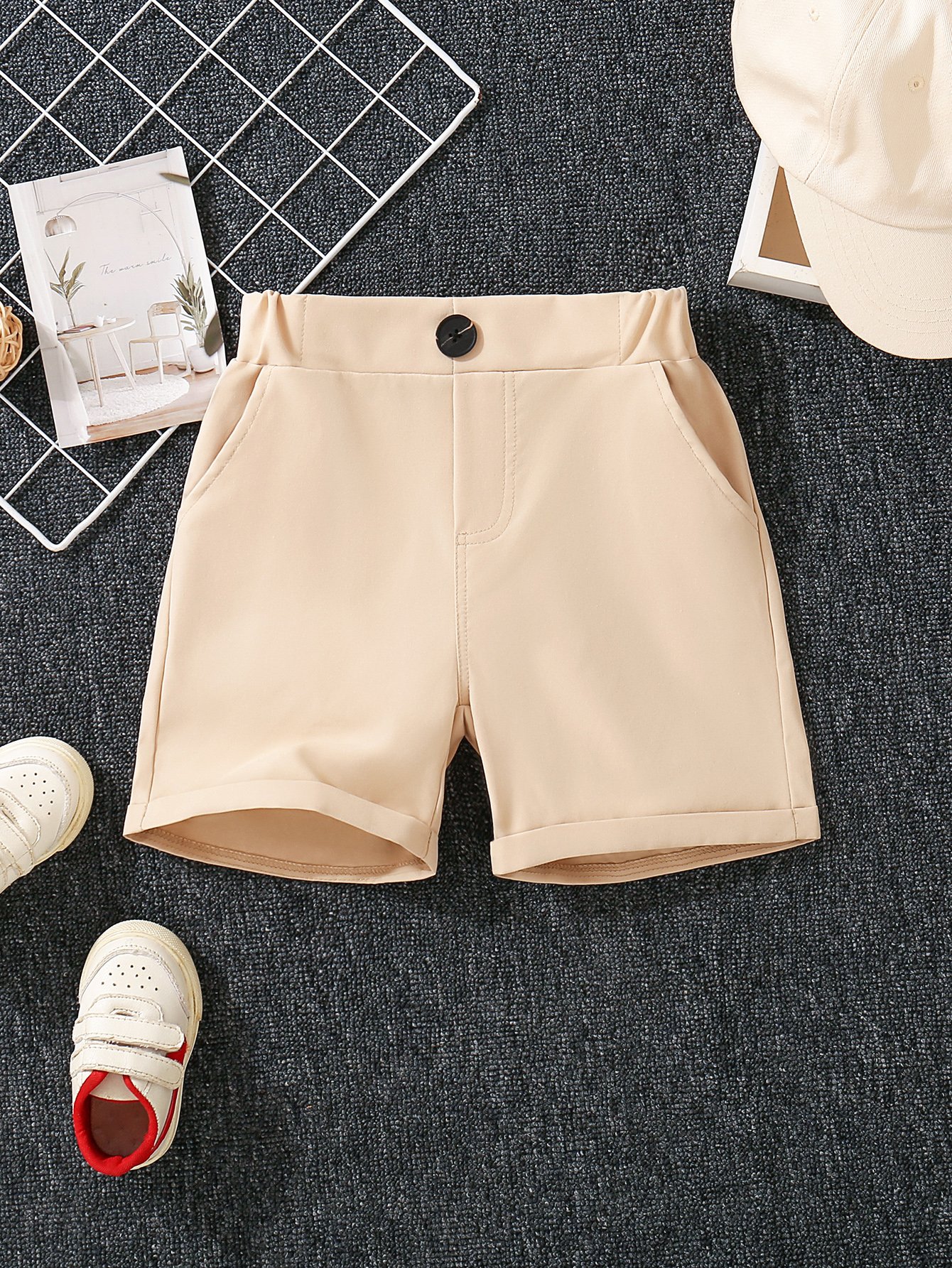 Kids Beige Regular Shorts