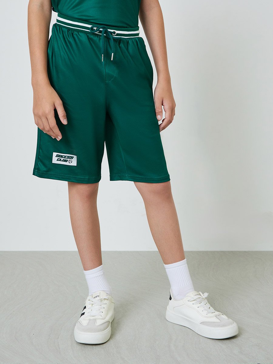 Teens V Neck Sports Jersey T-Shirt and Shorts Set