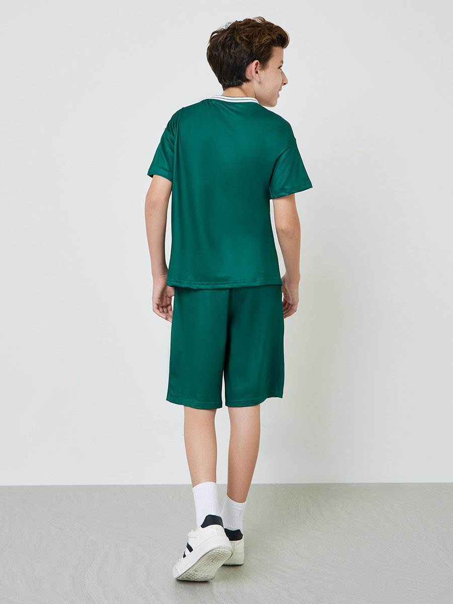 Teens V Neck Sports Jersey T-Shirt and Shorts Set