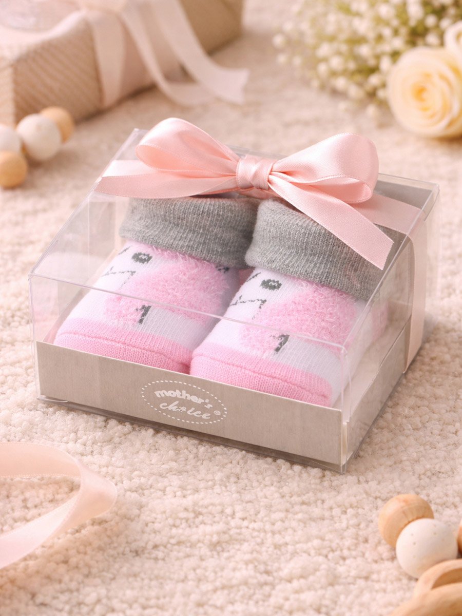 Baby Blush Pink Socks Gift Box Set 0-6M