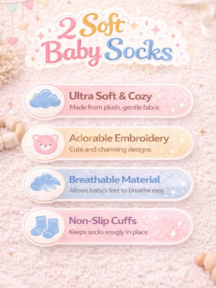 Baby Pink Cotton Socks Gift Box Set 0-6M