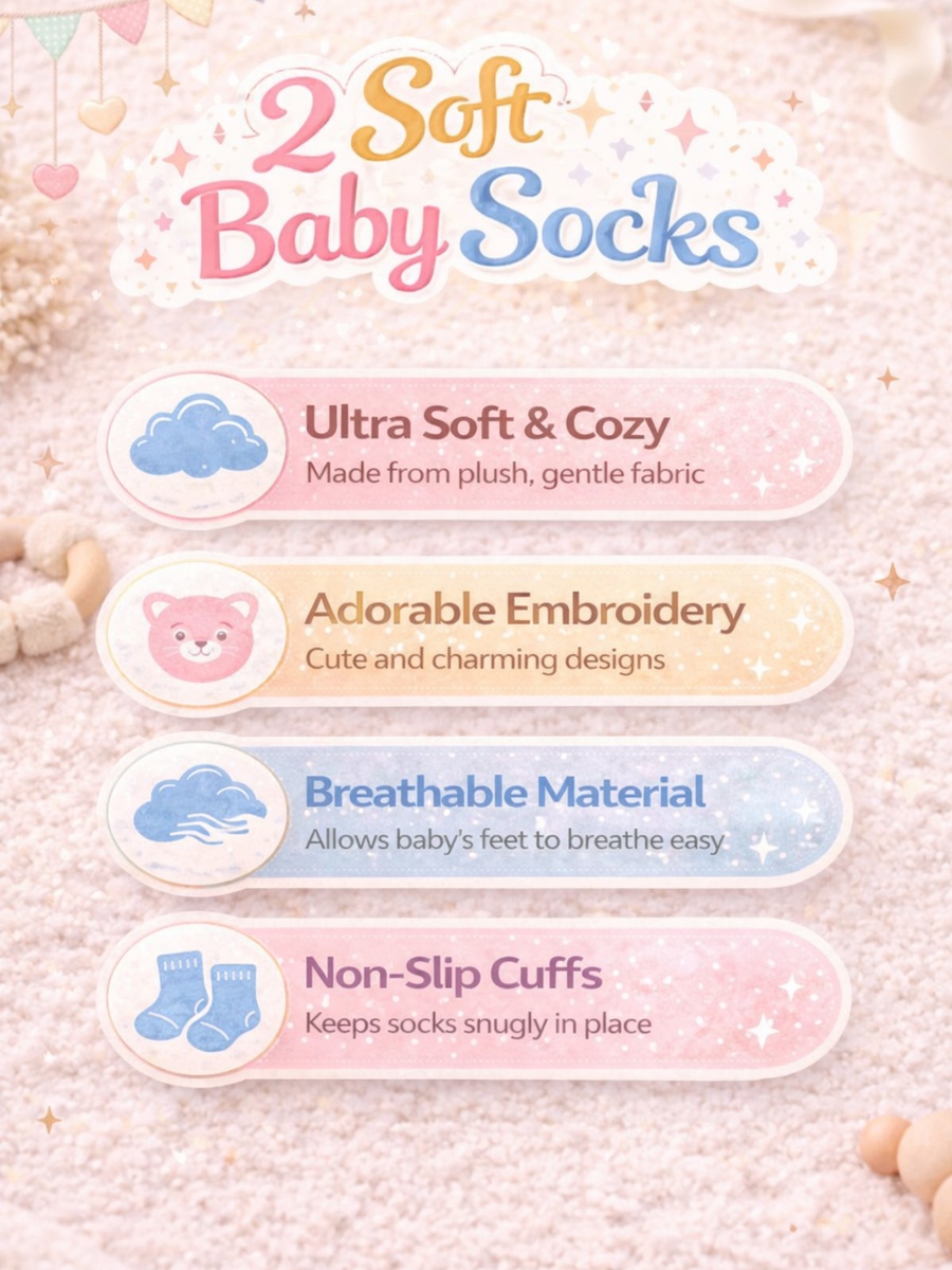 Baby Pink Cotton Socks Gift Box Set 0-6M