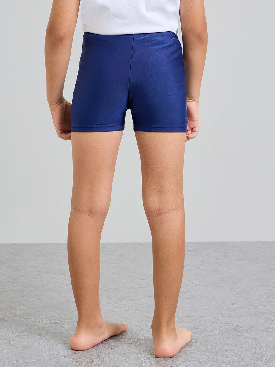 Boys Side Pannel Print Swim Shorts with Cap