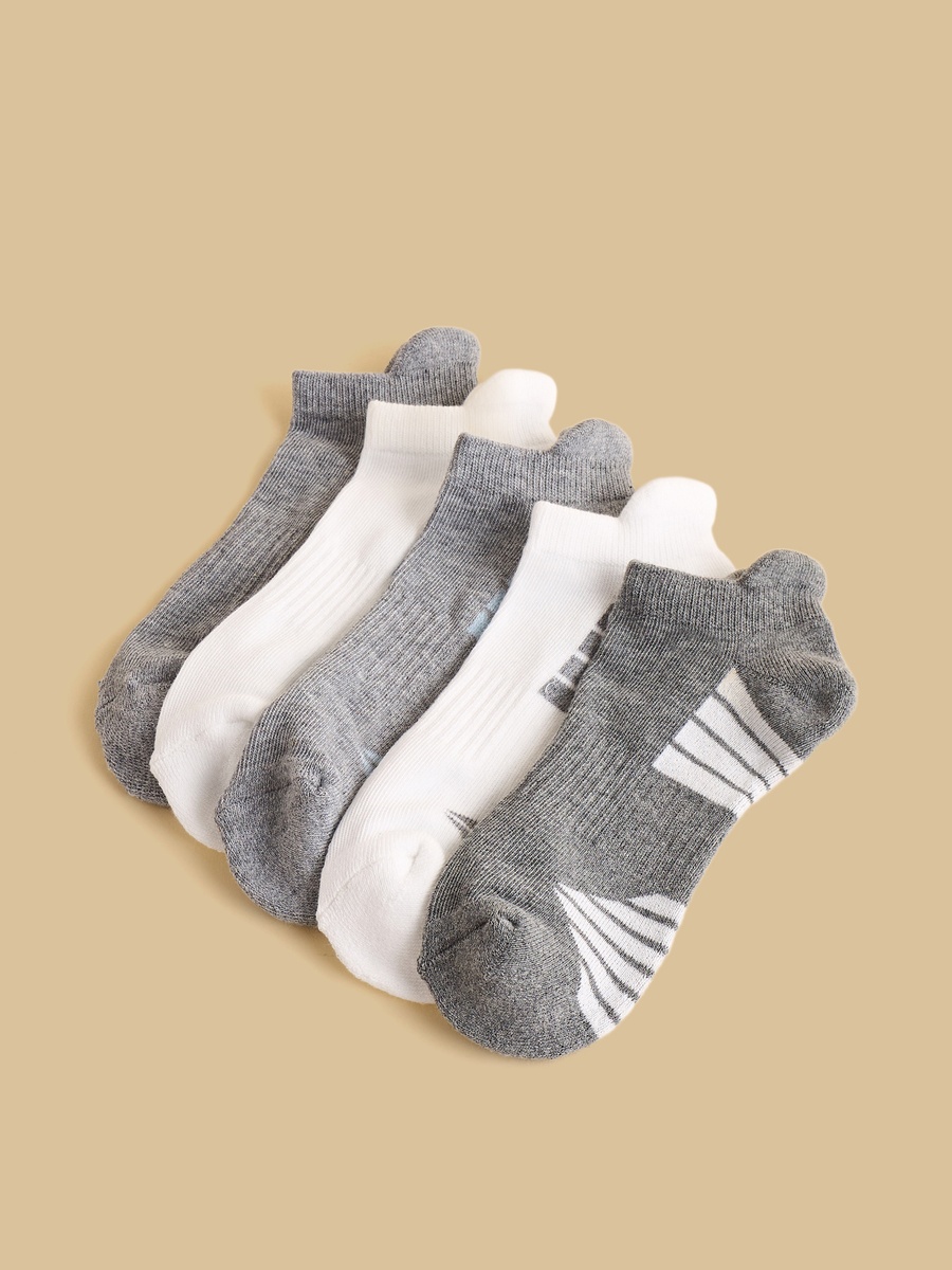 Pack of 5 - Striped Half Terry Sports Socks