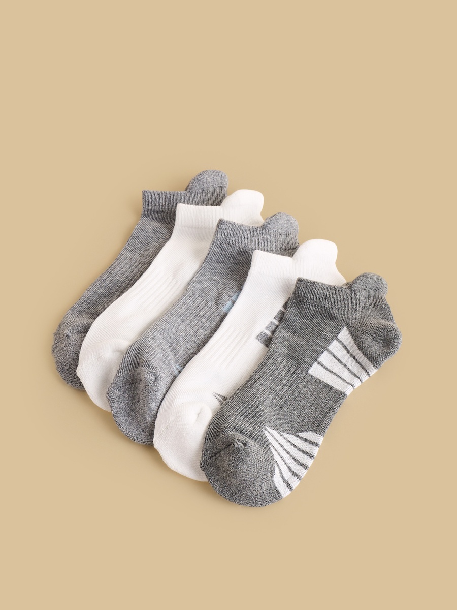 Pack of 5 - Striped Half Terry Sports Socks