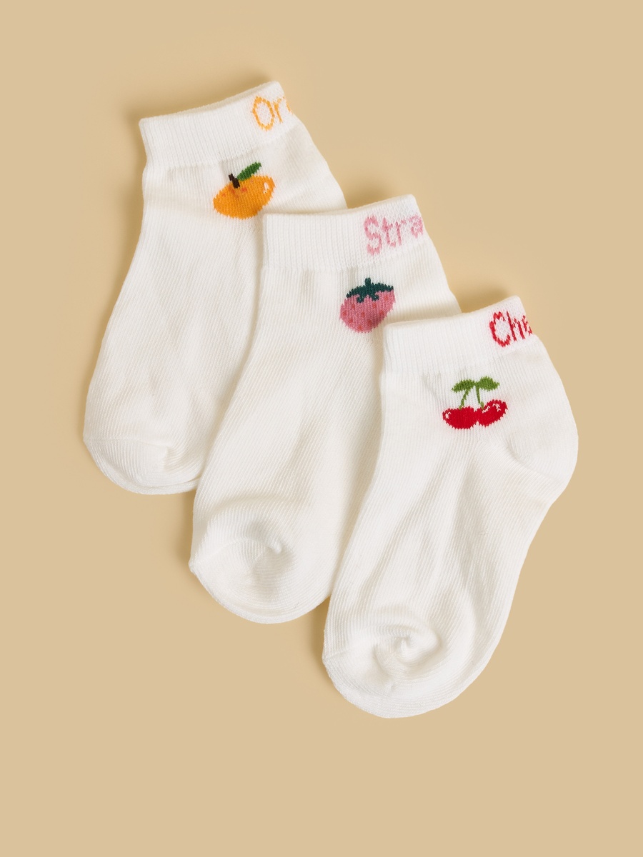 Pack of 3 - Fruit Print Ankle Length Socks
