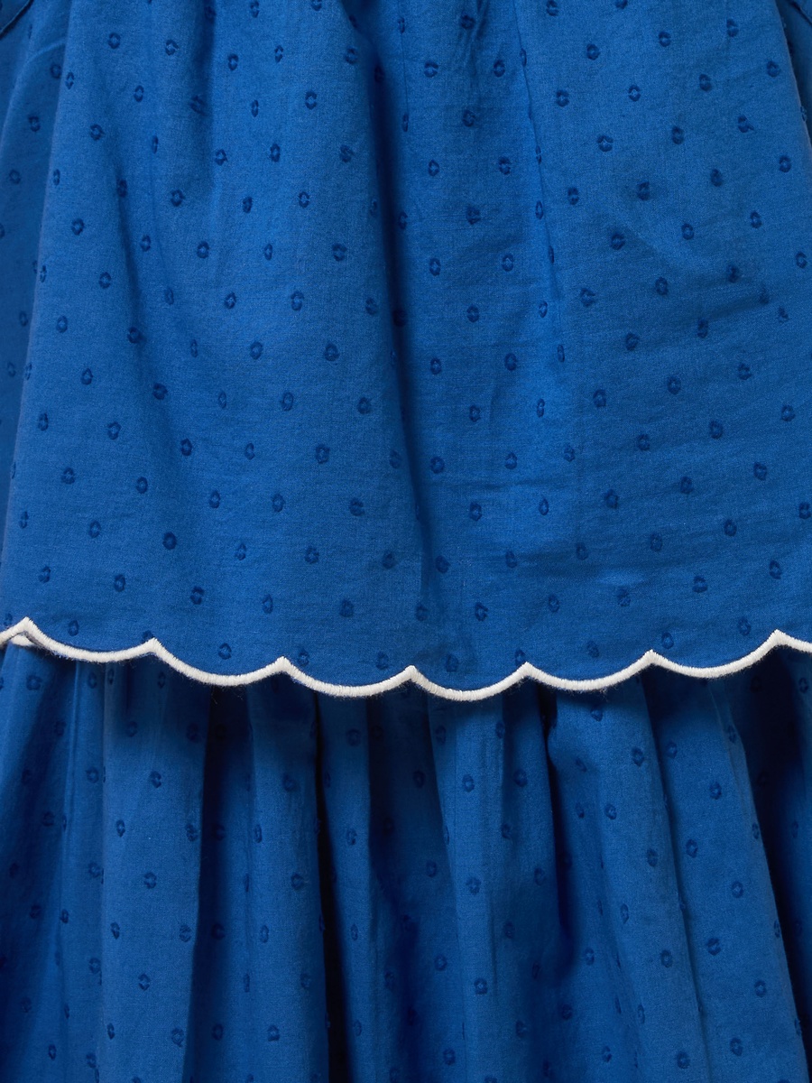 Layered Flutter Sleeves Dress with Rick Rack Detail