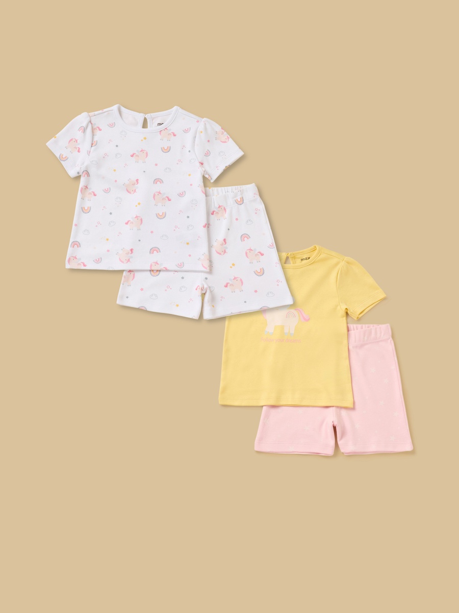 Pack of 2 - Unicorn Print Shorts Set