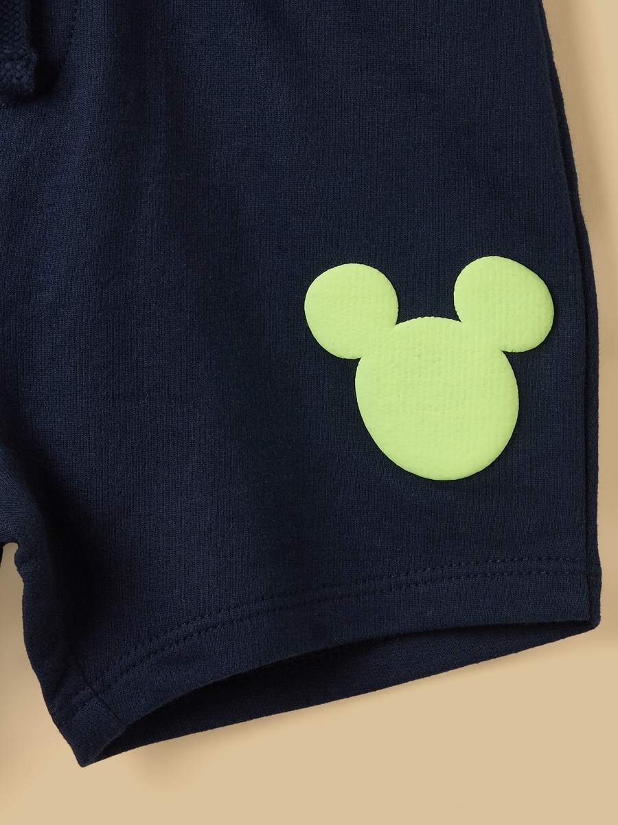 Mickey Mouse Print Cotton T-Shirt and Shorts Set
