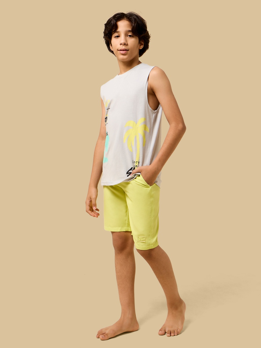 Surf Print Swim Vest and Shorts Set