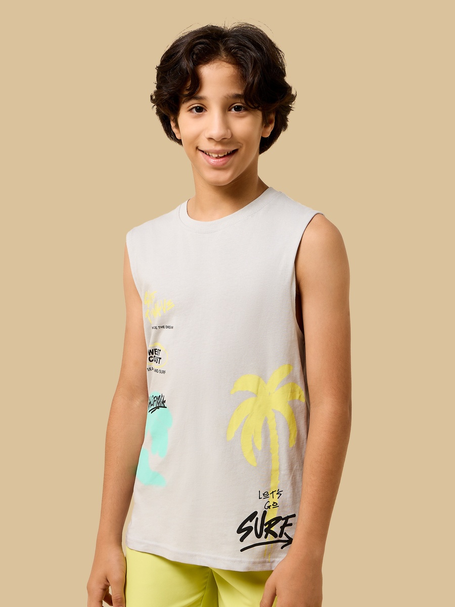 Surf Print Swim Vest and Shorts Set