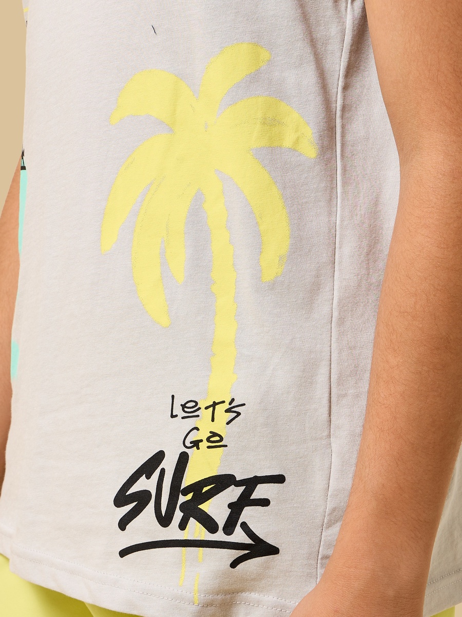 Surf Print Swim Vest and Shorts Set