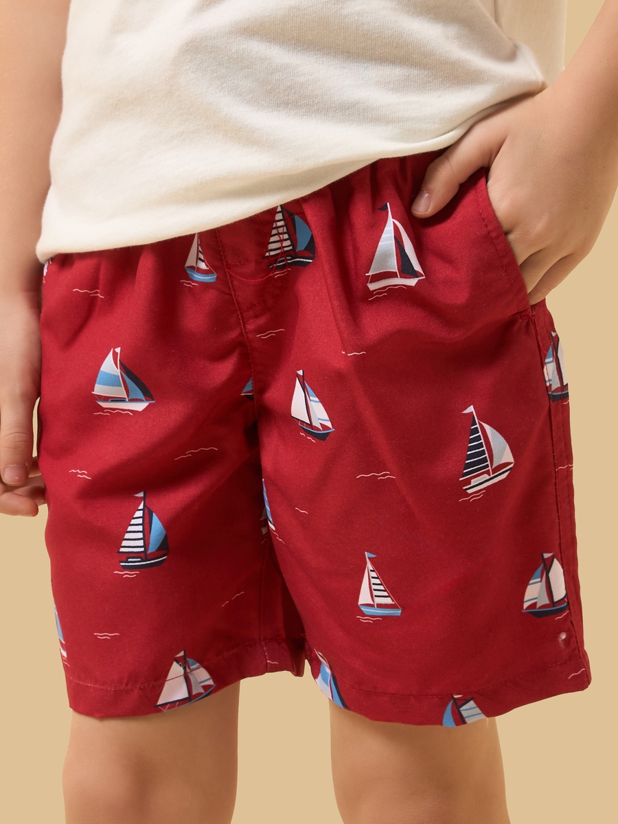 Boat Print Swim Shorts