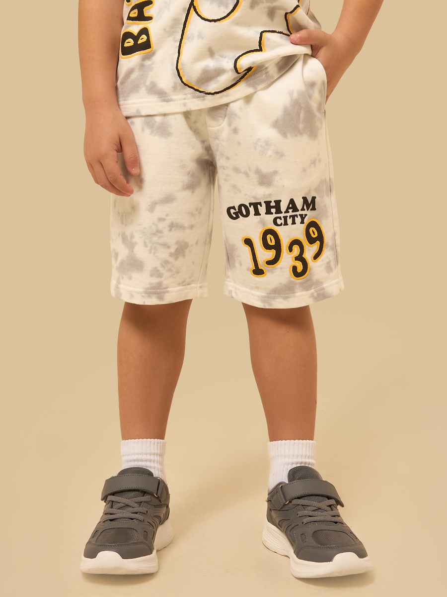 Batman Print Cotton T-Shirt and Shorts Set