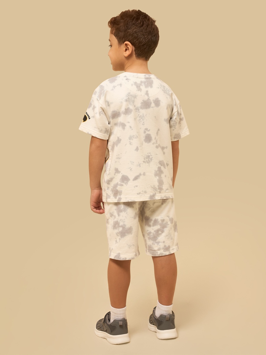 Batman Print Cotton T-Shirt and Shorts Set