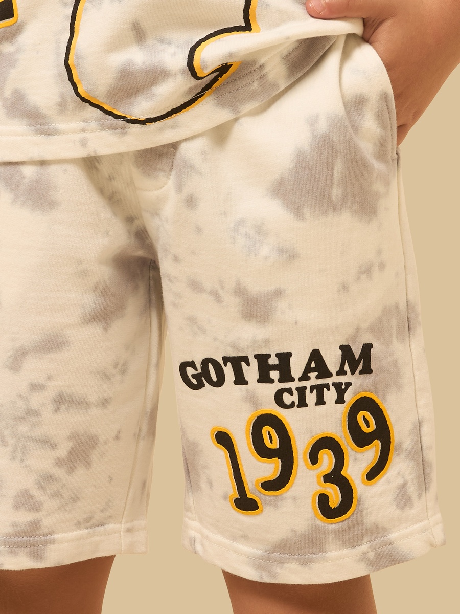 Batman Print Cotton T-Shirt and Shorts Set