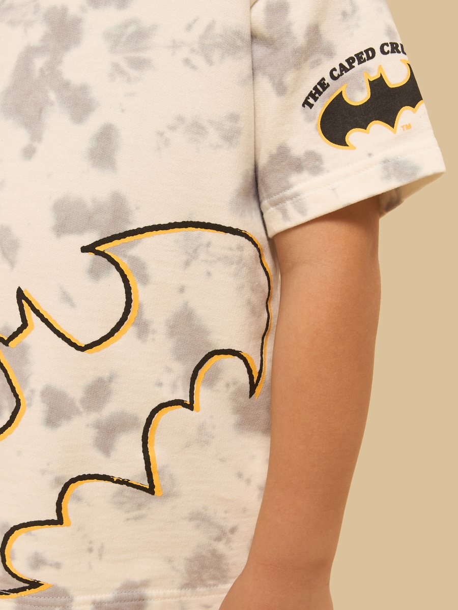Batman Print Cotton T-Shirt and Shorts Set