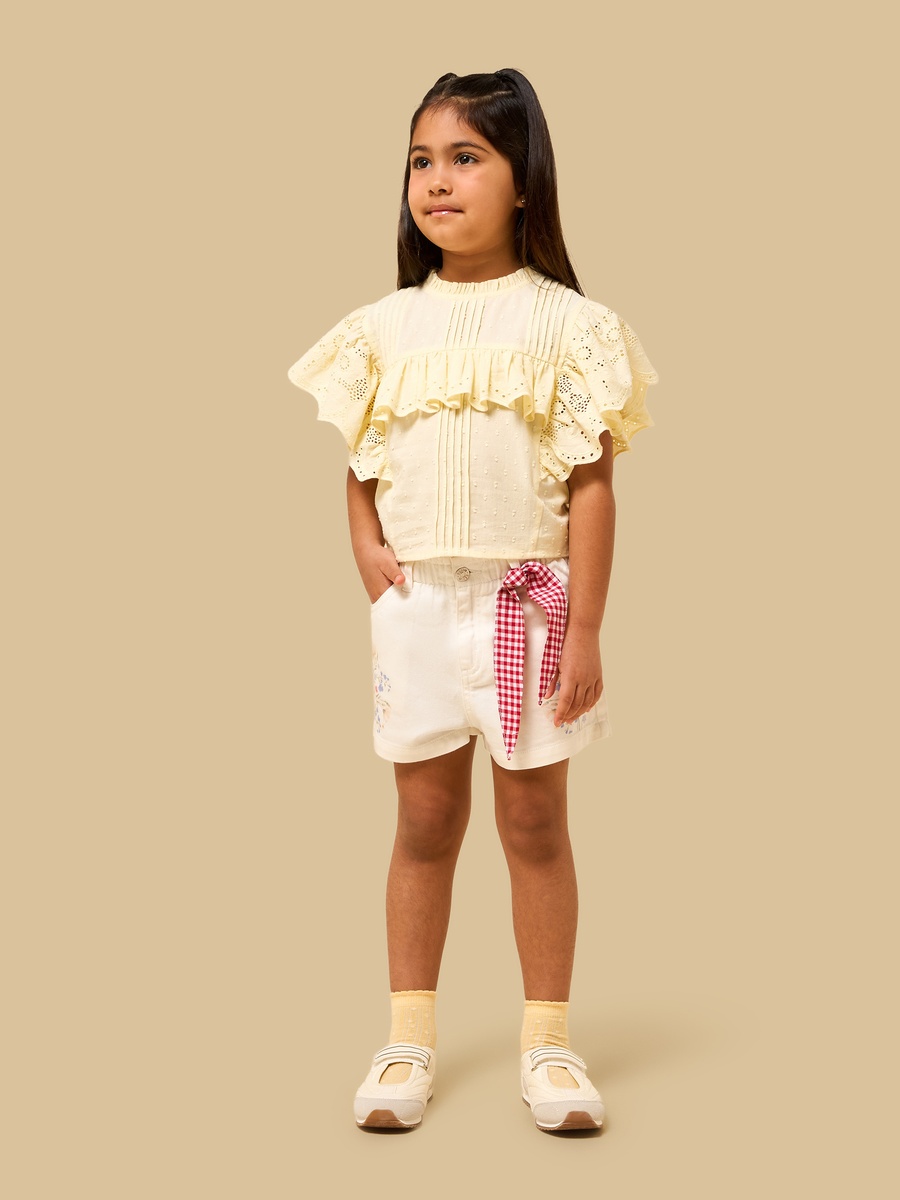 Schiffli Textured Top