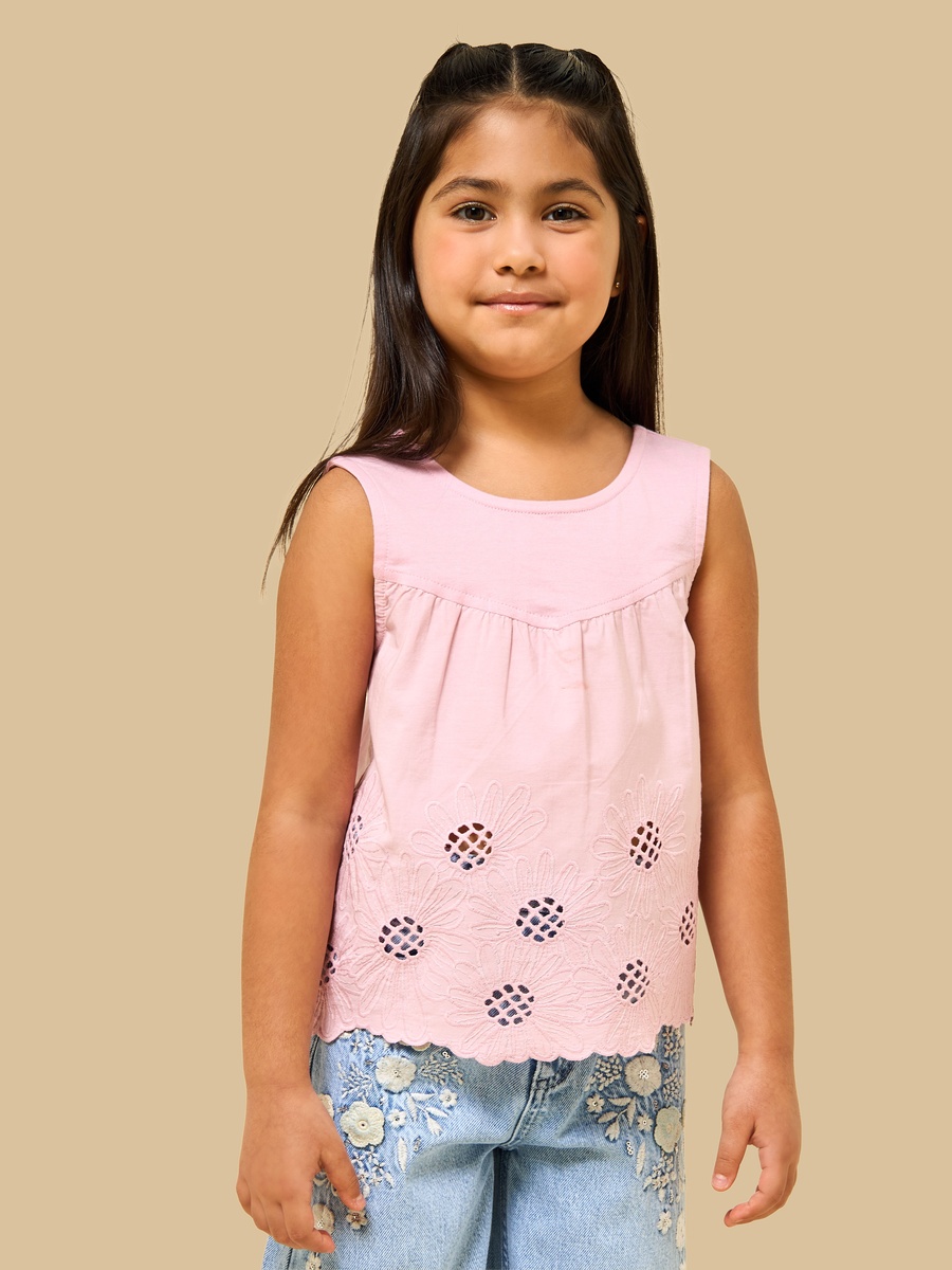 Floral Embroidered Sleeveless Top
