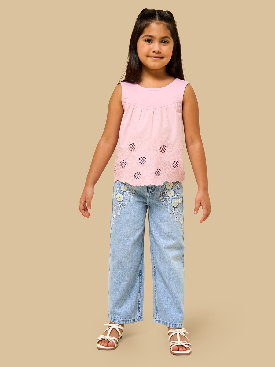 Floral Embroidered Sleeveless Top