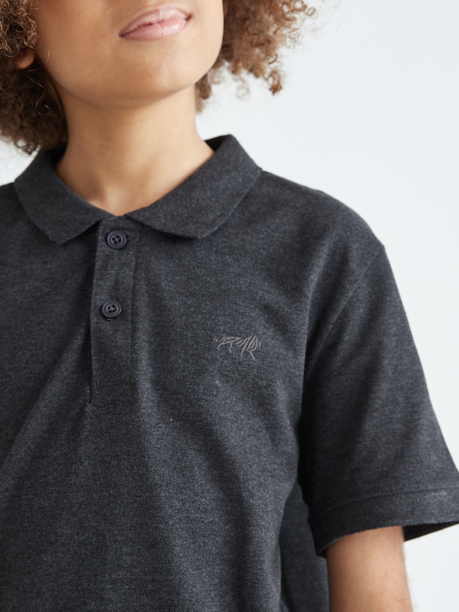 Logo Embroidered BCI Cotton Polo T-Shirt with Short Sleeves