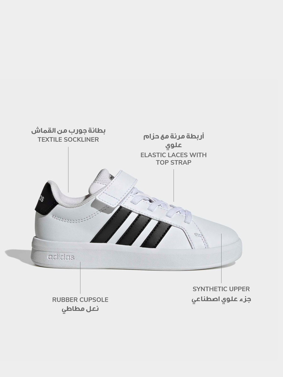 Boys Grand Court 3.0 EL Hook and Loop Sneakers