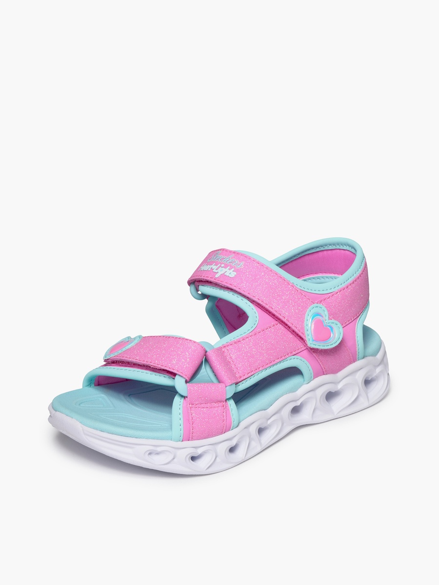 Girls HEART LIGHTS Hook and Loop Sandals