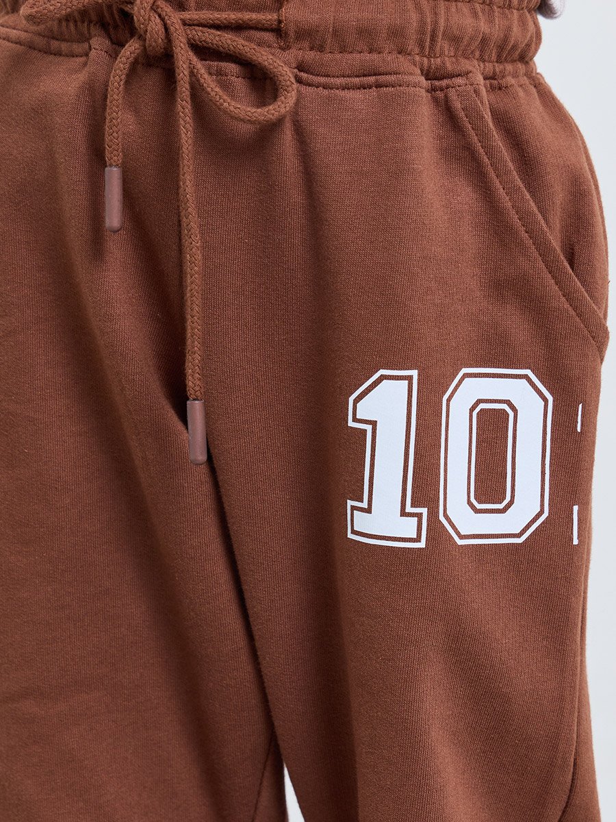 Boys Graphic Cotton Joggers with Drawstring