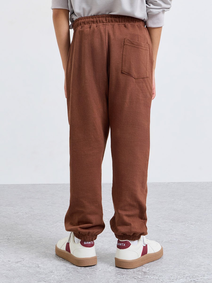 Boys Graphic Cotton Joggers with Drawstring