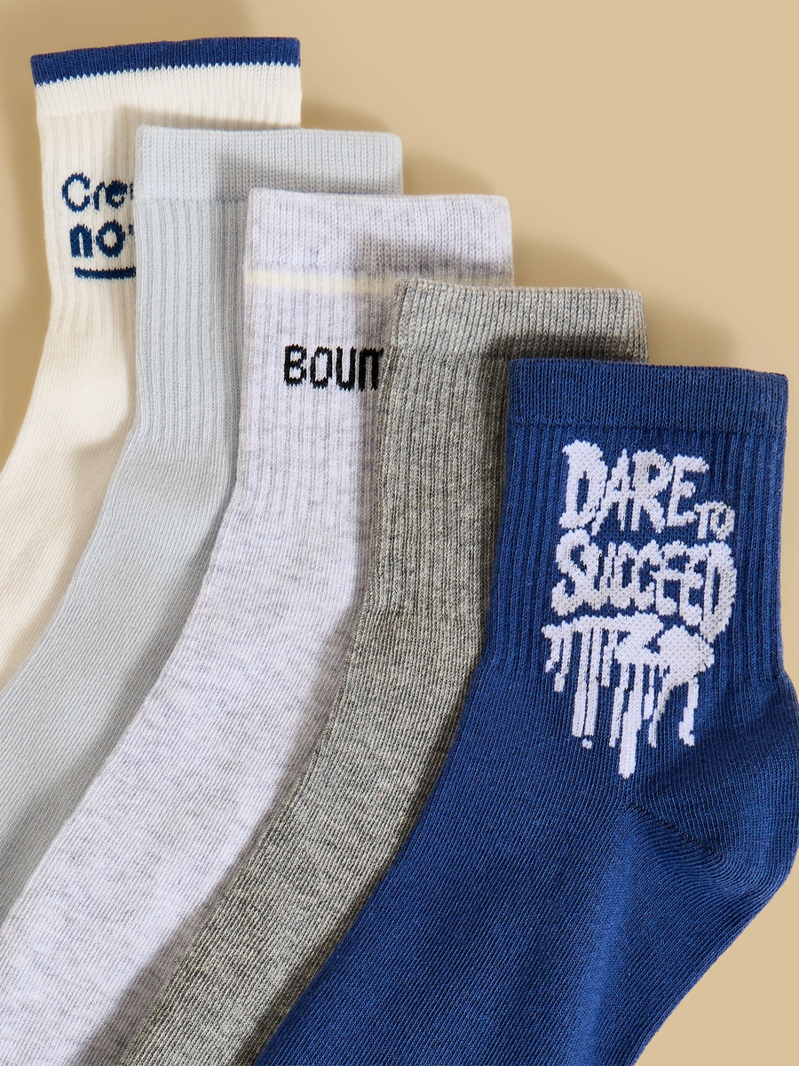 Pack of 5 - Slogan Print Socks