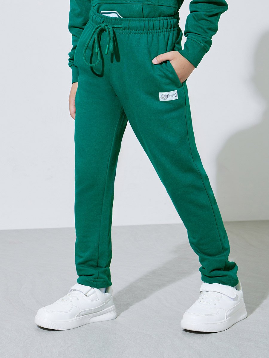 Boys Dark Green Graphic Print Hoodie and Joggers Set